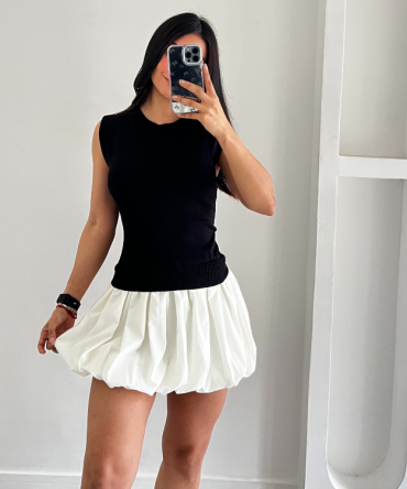 Vestido Negro/Blanco Ellie