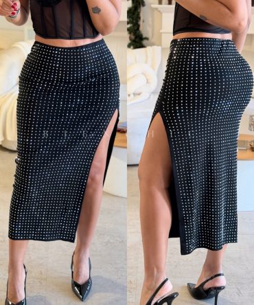 Falda Midi strass Amara