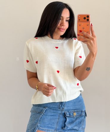 Blusa Tejida Corazón Sabrina