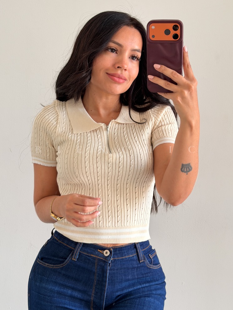 Crop top Aina Beige - Imagen 2