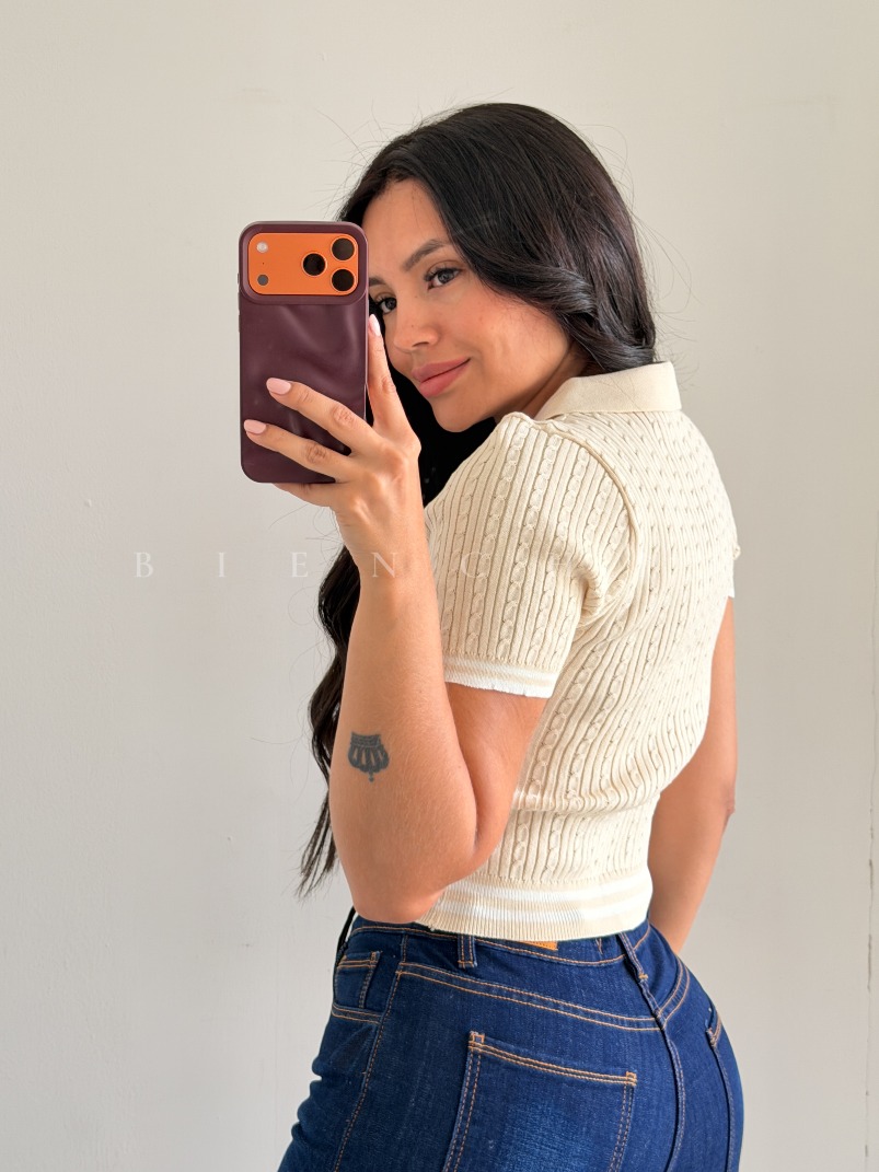 Crop top Aina Beige - Imagen 3